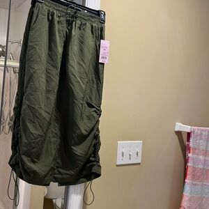 XXS Wild Fable Ruched Bungee Skirt in Olive NWT